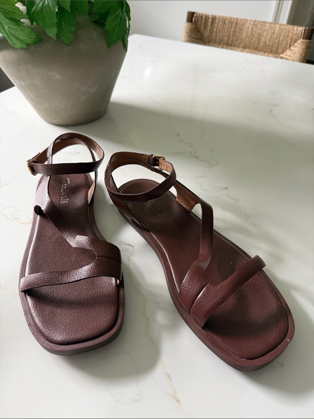 Madewell Brown Strappy Ankle-Sandal